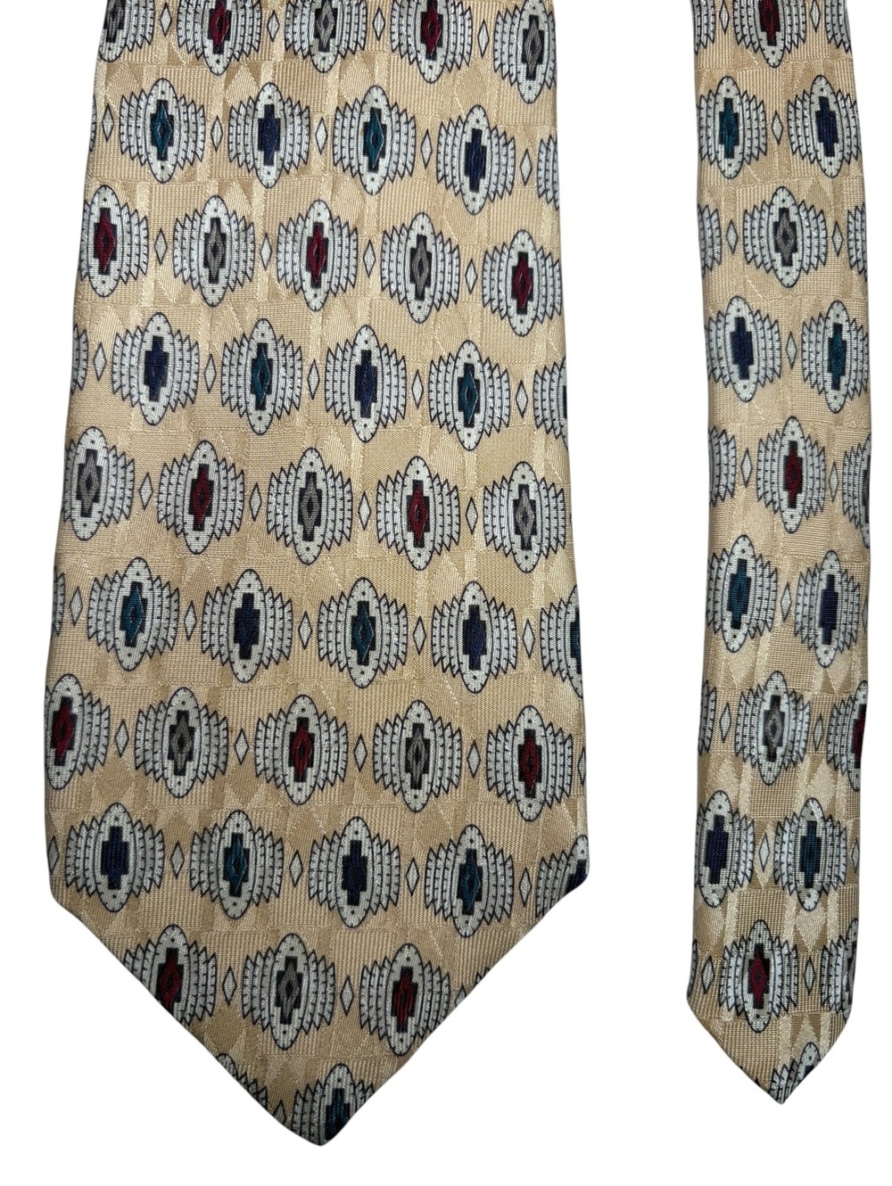 Robert Talbot Best Of Class Silk Cream Geometric Men's Designer Tie